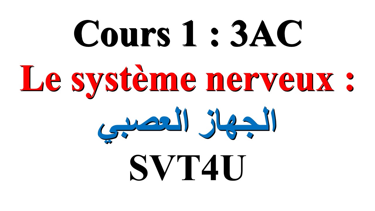 Cours 1 : Le système nerveux : الجهازالعصبي